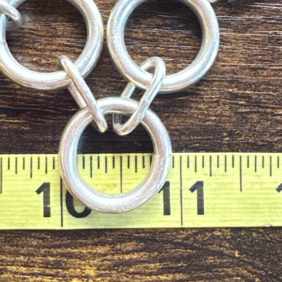 VTG Solid Sterling Silver 925 Circle Link Chain Bracelet Size 8.25" Length - Picture 9 of 10